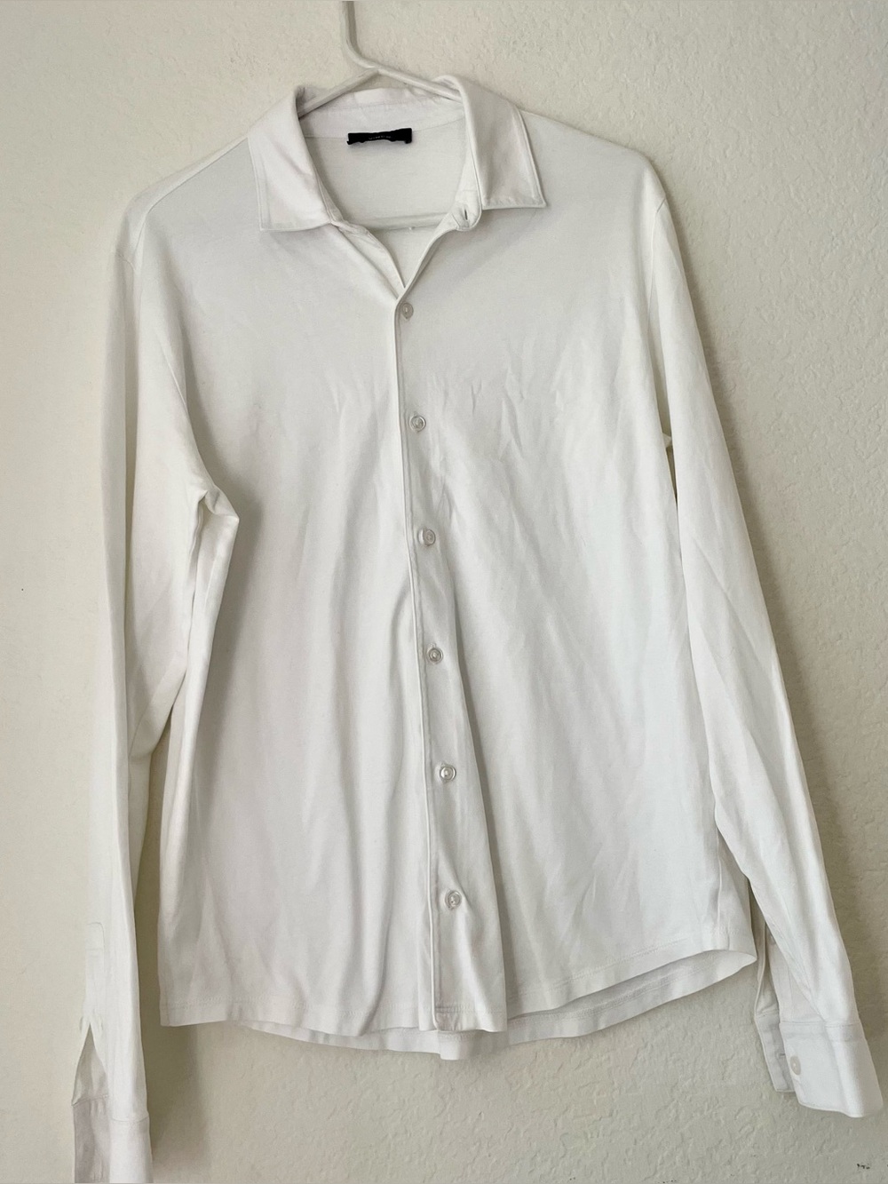 Vince Men White Long Sleeve Button Down Shirt Minimal.